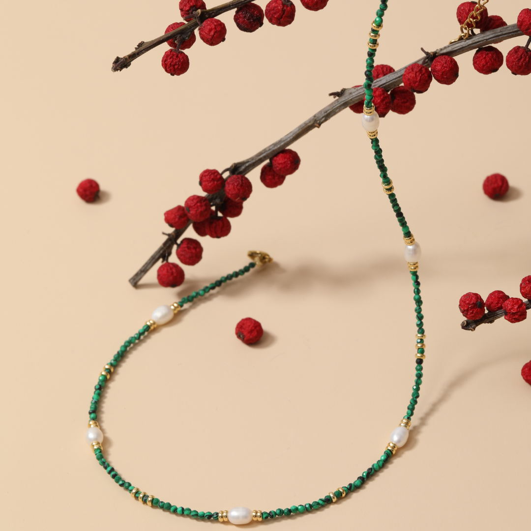 Collana di perle turchesi lunghe Xiao Qing